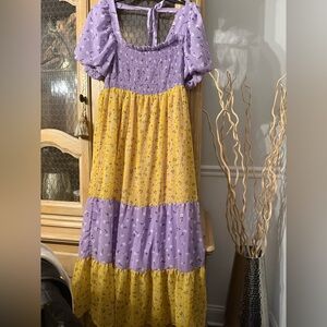 ASOS Floral Purple and Yellow Kids Dress